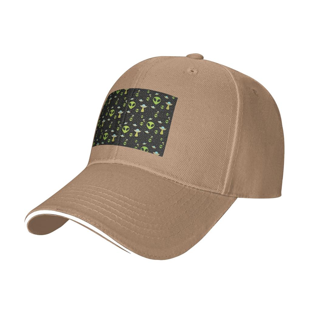 Green Alien Spaceship Pattern Cap Casual Baseball Caps Adjustable Hat Hip Hop Summer Unisex Baseball Hats Customizable