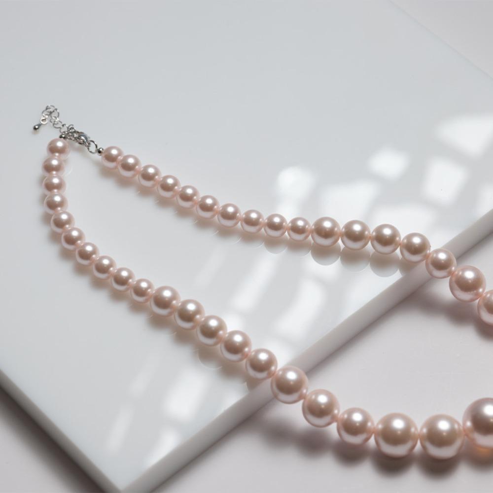 Elegante Perlenkette mit abgestufter Größe Leichte Schlüsselbein-Kette Damen Halskette Hochzeits Schmuck