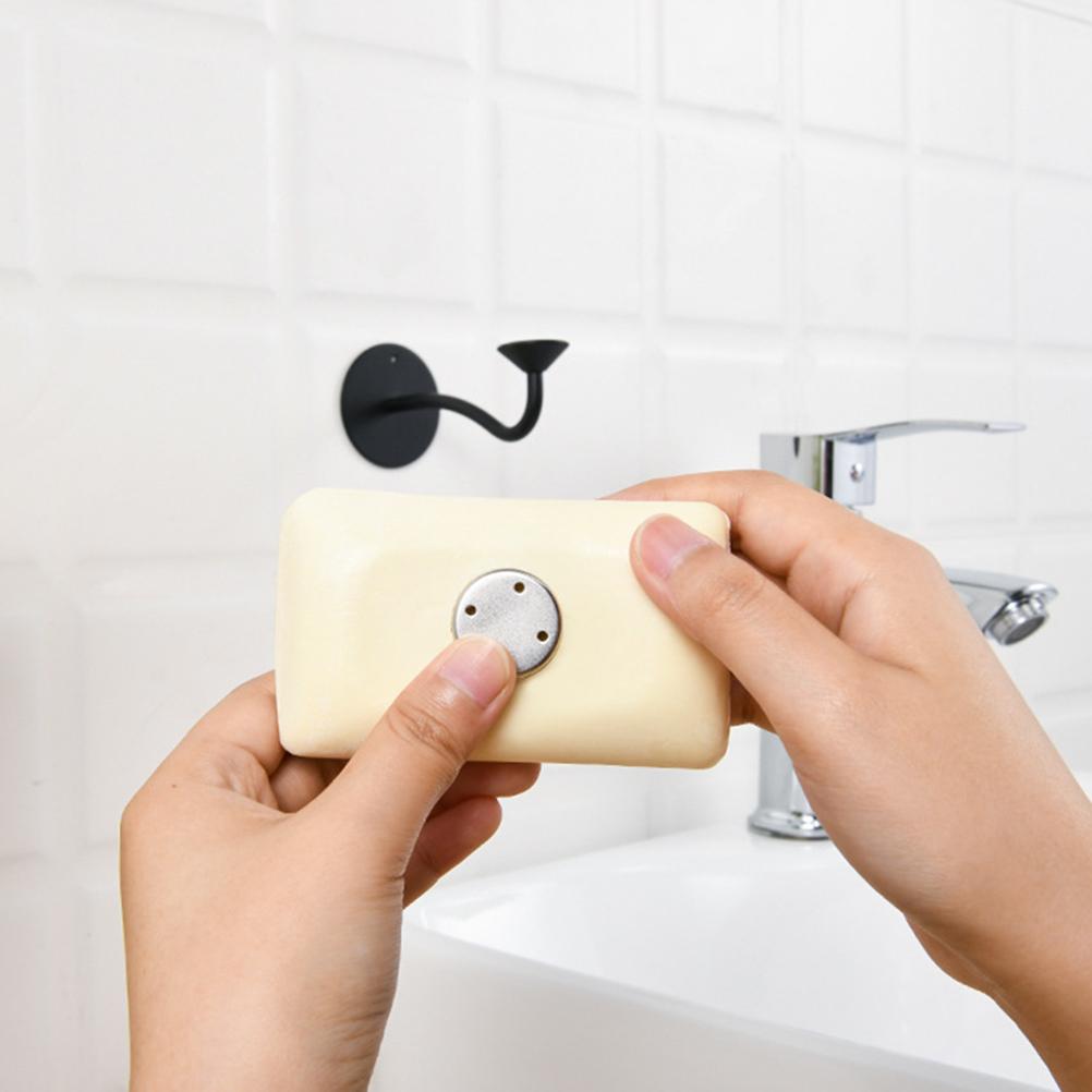 Black Stainless Steel Magnetic Soap Holder Soap Hanging Suction Cups Bathroom Accessories Portable Soap Dishes