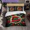 Morocco Football Pattern 3 Pieces Bedding Set Soft Microfiber Duvet Cover with Pillow Cases for Bedroom