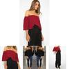 Stylish Summer Off Shoulder Ruffle Hem Loose Fit Top Women Urban Fashion Tee