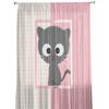 Cartoon Rosa Katze Niedliche Fenstervorhänge Wohnzimmer Tüllvorhänge Küche Dekor Kinderzimmer Vorhang Fensterbehandlung