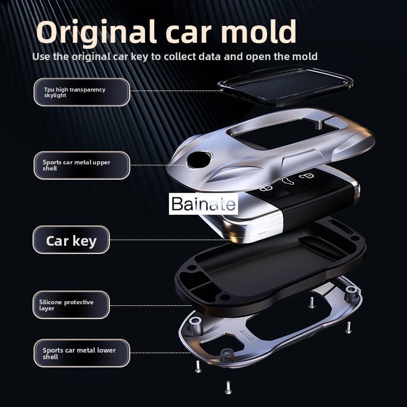 Metal Car Remote Key Cover Case Holder Shell Protector Fob, For Vw Volkswagen T-Roc Golf 7 Polo Tiguan T-Cross Jetta Eos Beetle