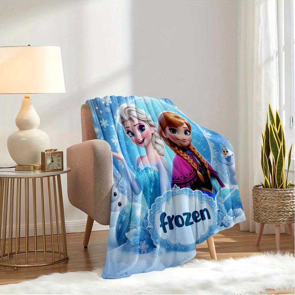 1pc Flannel Frozen Elsa and Anna Snowflake Throw Blanket - Great for bedding, sofa cover, gift, home