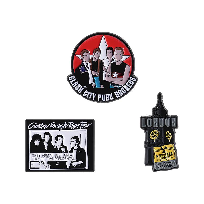 PUNK ROCKERS Enamel Pins Custom Give Em Enough Rope Tour Brooches Lapel Badges Clothes Funny Jewelry Gift for Friends
