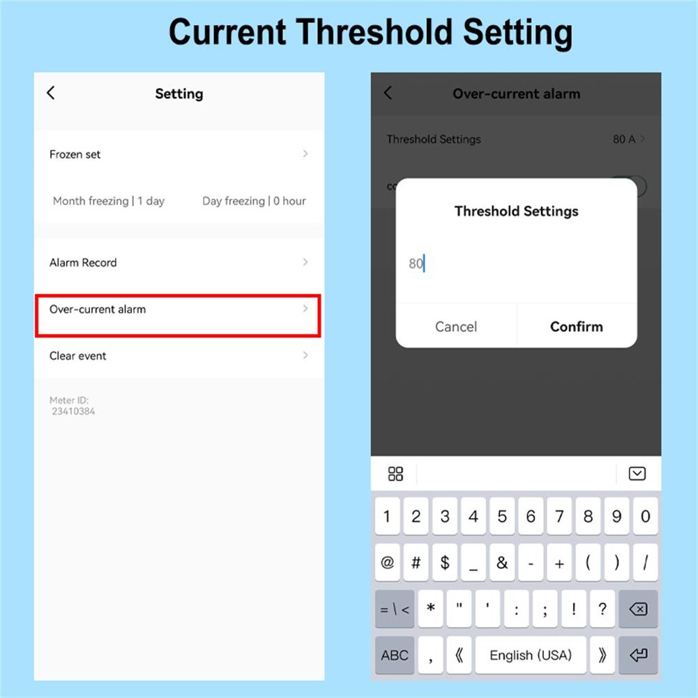 Smart Monitoring Solution For Tuya Compatible Energy Meter for Single Phase 80A with User Friendly App Features