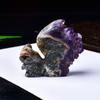 Handgeschnitzte Amethyst Eichhörnchen Figur - Lila Rohstein Ornament für Heim- oder Bürodekoration
