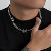 Titanium Steel Waterproof Men's Grooved Five-Pointed Star NK Chain Necklace Fashion New Hip Hop Trend Hand Jewelry Accessories