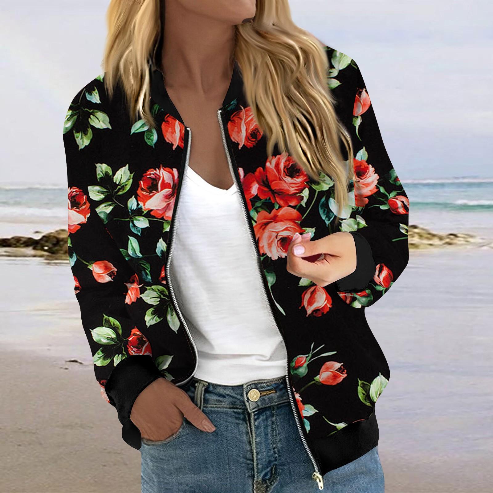 

Куртки для женщин, легкие укороченные куртки с длинным рукавом на молнии, модная верхняя одежда с принтом, повседневные стеганые куртки с карманами XXL киноварь