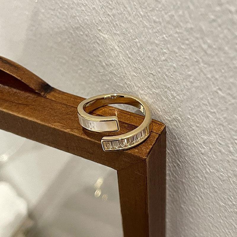Korean High Sense Enamel Open Rings for Women Blue Green Oil Dripping Adjustable Finger Ring Geometric Exquisite Jewelry Gifts