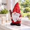 Resin Sports Figurines Baseball Gnome Figurine, Theme Statue Holding Desktop Ornament for Home Bat & Ball, Tabletop Indoor Decor, Lover Gift
