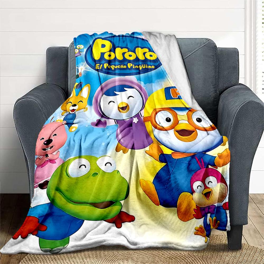 1pc Pororo Adventure Outdoor Blanket Lightweight Flannel, Soft & Warm, All-Season Use for Sofa, Outdoor, Camping, Living Room048