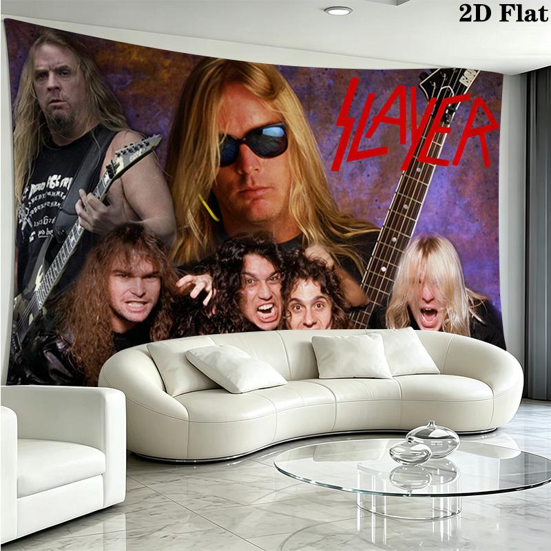 Slayer Band Wall Tapestry Aesthetic Wall Hanging Printed Fabric Blanket Decorative Tapestries for Bedroom Living Room Home Decor