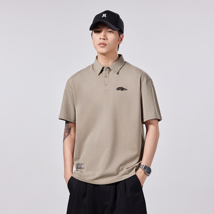 Men's Short-sleeved Letters POLO Shirt Men's Short-sleeved T-shirt Loose Lapel Summer New Style T-shirt