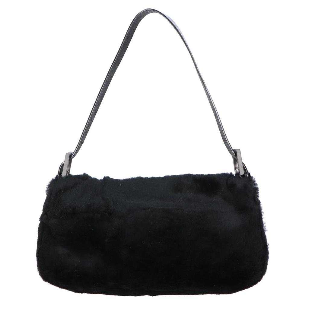 FENDI [Excellent Condition] 2321-26424-099 Fur and Leather Mamma Bucket One Shoulder bag blackUsed