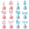 Kids Birthday Party Cake Flags With Gold Glitter Paper For Celebration Scene Decor