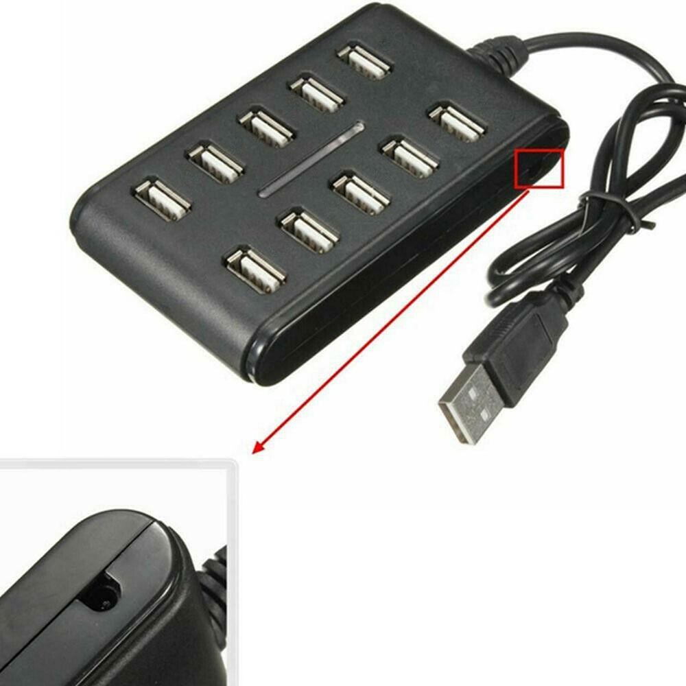 1 Piece 10-Port Hub USB 2.0 High Speed Multiple Splitter Adapter Extension Cable