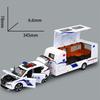 1:32 X-Trail Car Model Toys SWAT Trailing RV Alloy Diecast Polic Cars Sound Light Pull Back Doors Opened Toy Vehicle Boy Gifts