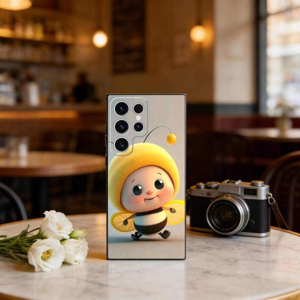

C-Cute cartoon bee Phone Case For Samsung S25,S24,S23,S22,S21,S20,Plus,Fe,Lite,Others Black Cover Samsung S30plus5G