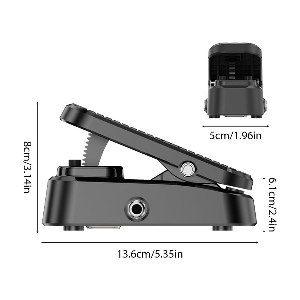 Wuyuzi Volume Expression Guitar Pedal Silent Buffer Guitar Bass Sound Effect Pedal Metal Chassis Black ABS 2 Inches 5.4 3.1