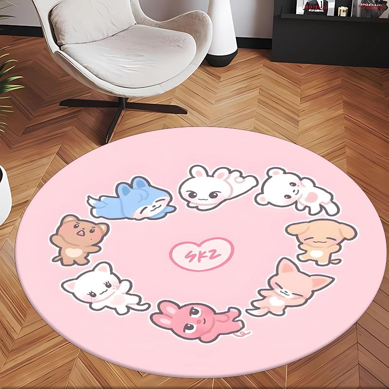 Skz (28) Round Office Rug Decorative Floor Rug for Office Bedroom Living Room and Home Space