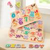 Kids Alphabetic Arithmetic Number Geometric Shapes Wooden Puzzle Montessori Preschool Learning Educational Game Toy for Children