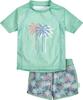 UV T-shirt and Shorts Set - Playshoes - Palms Mint 98-104