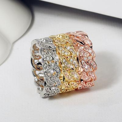 Hot Product Custom Flash Gold and Silver Flash Diamond Ring Fashionable Large and Small Finger Ring Index Finger Ring Women