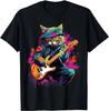 Unisexs Rock Cat Pattern Short Sleeve TShirts Funny 3D Guitar Cat Print Casual T Shirt Outdoor Unisex Unisex Y2k Tops Summer Clothing