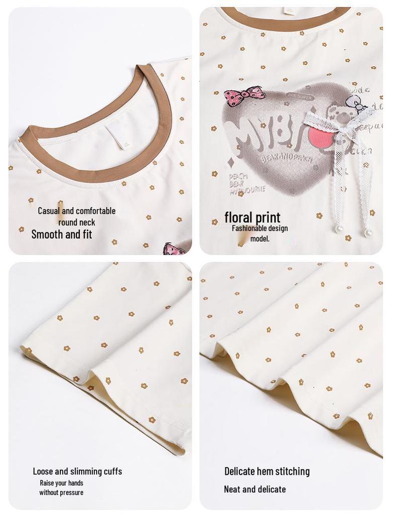 Women's 2026 Summer Cute Printed 100% Cotton Pajamas – Comfortable, Skin-Friendly, Wearable as Outerwear