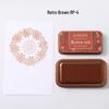 Retro Tin Box Stamp Pad Set: 8-Color Ink Pads for Rubber Stamp Journals and DIY Projects.