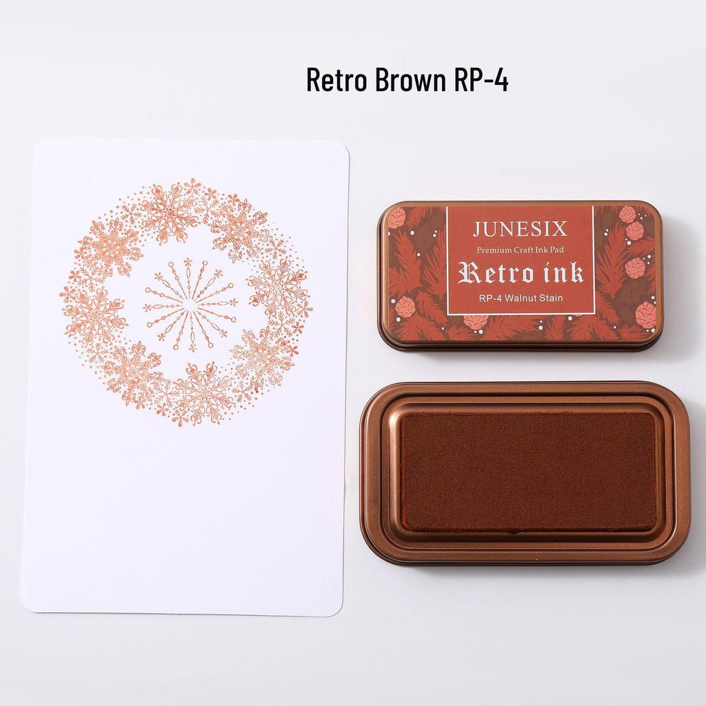 Retro Tin Box Stamp Pad Set: 8-Color Ink Pads for Rubber Stamp Journals and DIY Projects.
