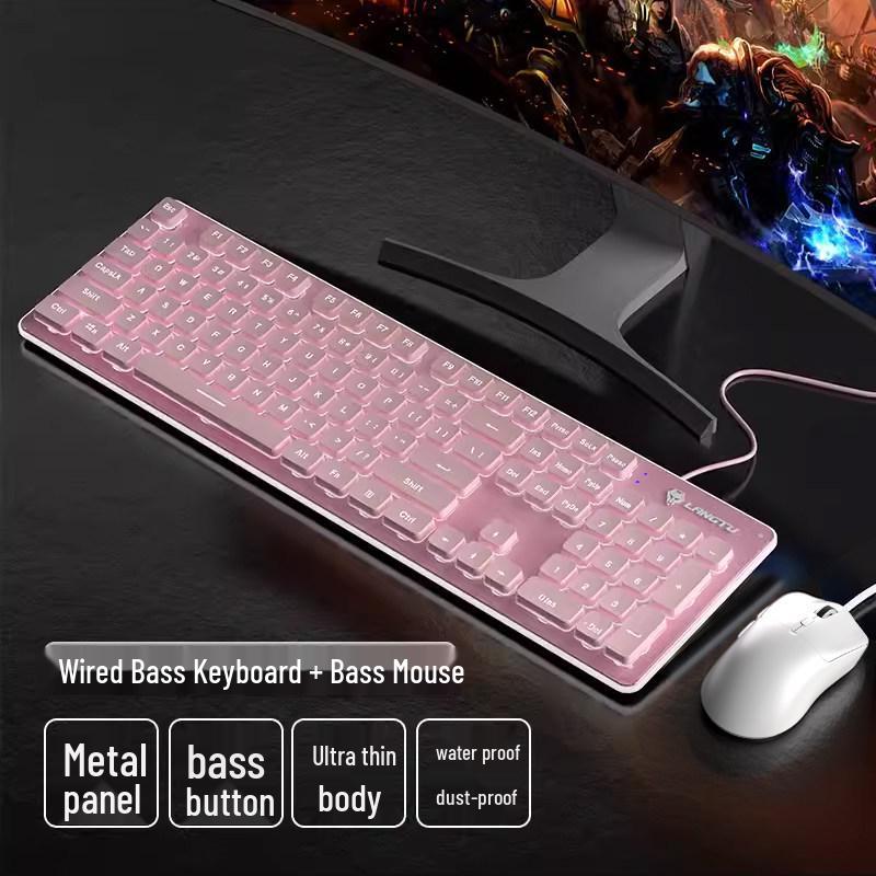 Langtu LT600 Wireless Silent Membrane Keyboard & Mouse Set for Gaming and Office Use