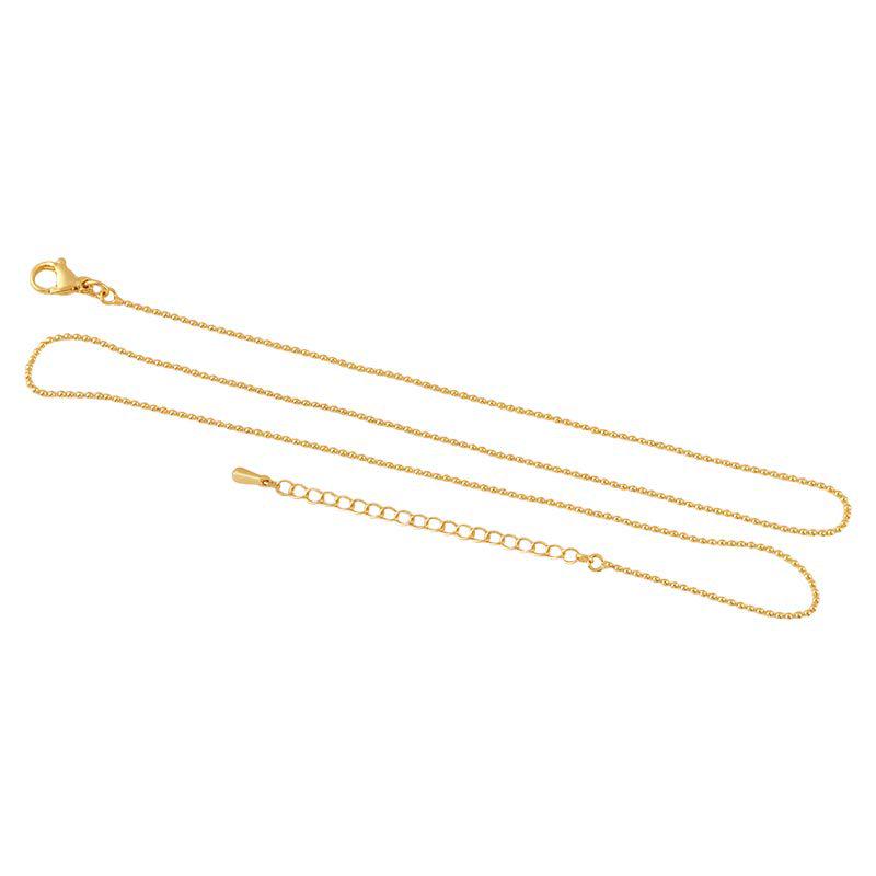 18K Gold-Filled Color-Stable Adjustable Bead Clavicle Chain Necklace
