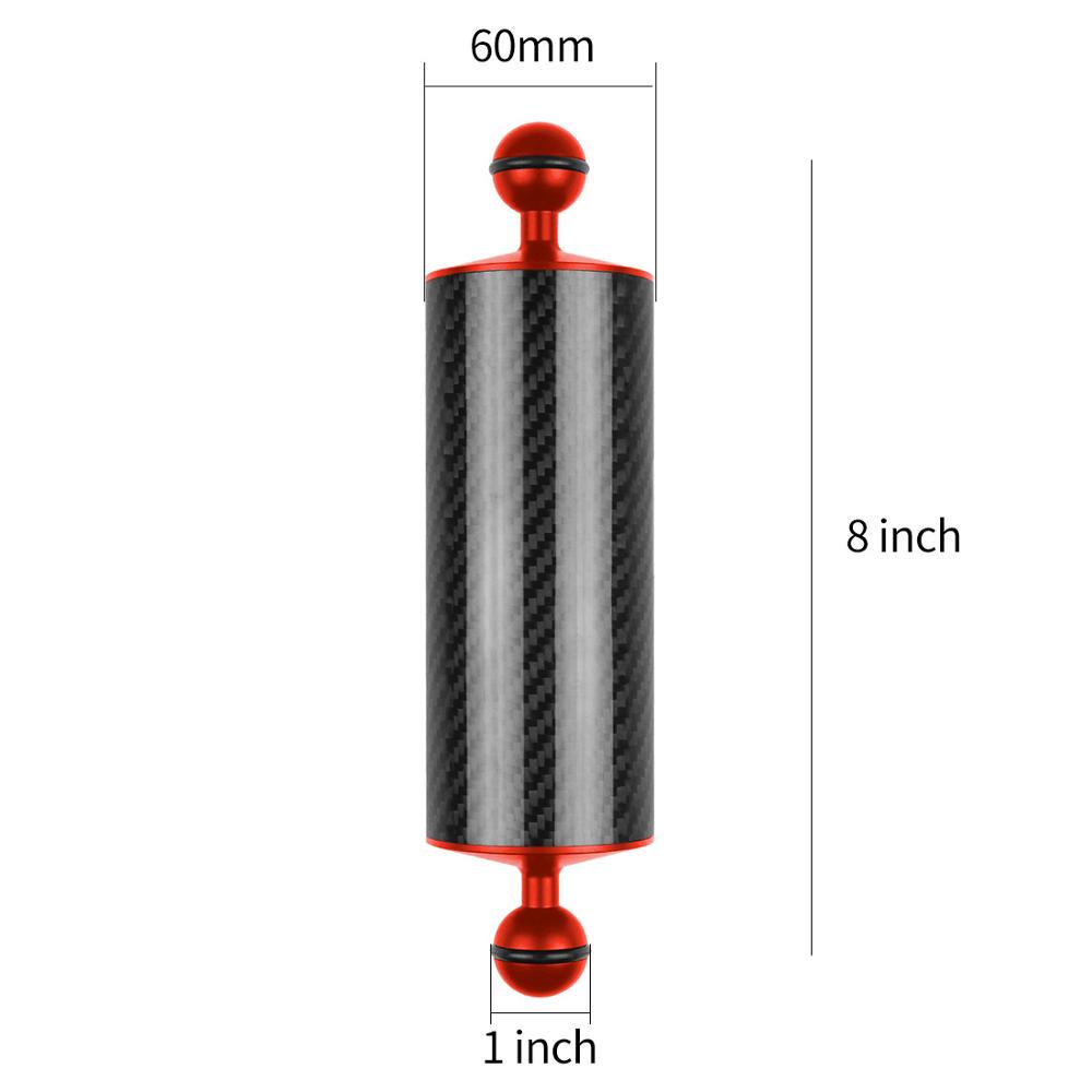 BGNing Float Buoyancy Aquatic Arm Dual Ball Floating Carbon Fiber Arm Diving Camera Underwater Diving Tray for Gopro/Smartphones