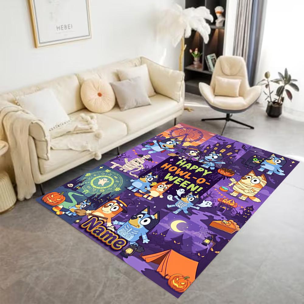 Halloween Trick Treat Customize Text Floor Mat Perfect for Game Room Outdoor Bedrooms Entryway Anti-slip Rug Office Home Decor