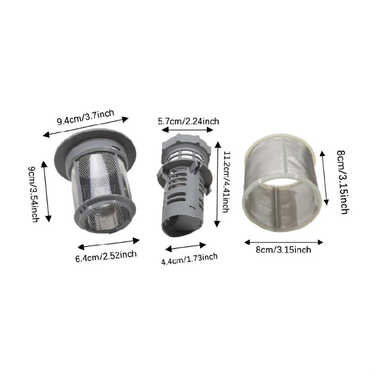 Hitzebeständiger Spülmaschinenfilter Spülmaschinenpumpenfilterbecher Edelstahlgewebe 3-in-1 Einfache Installation Ersatz