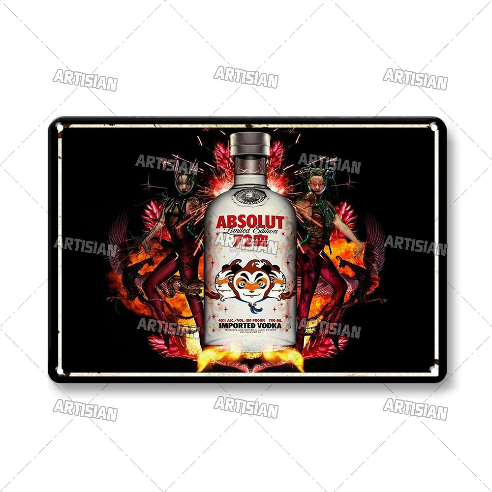 Wodka-Metallschilder, Dekoteller, Wein-Metallschild, Retro-Metallposter, Alkohol-Wandteller, Heimbar, Studio, Industrie-Dekor