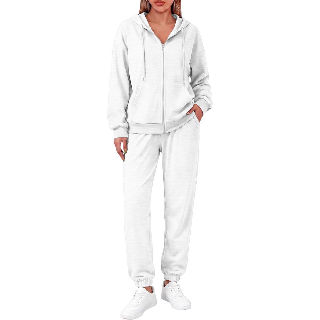 Women's Fashion Comfortable Hoodie Jacket Set for Winter Casual Wear