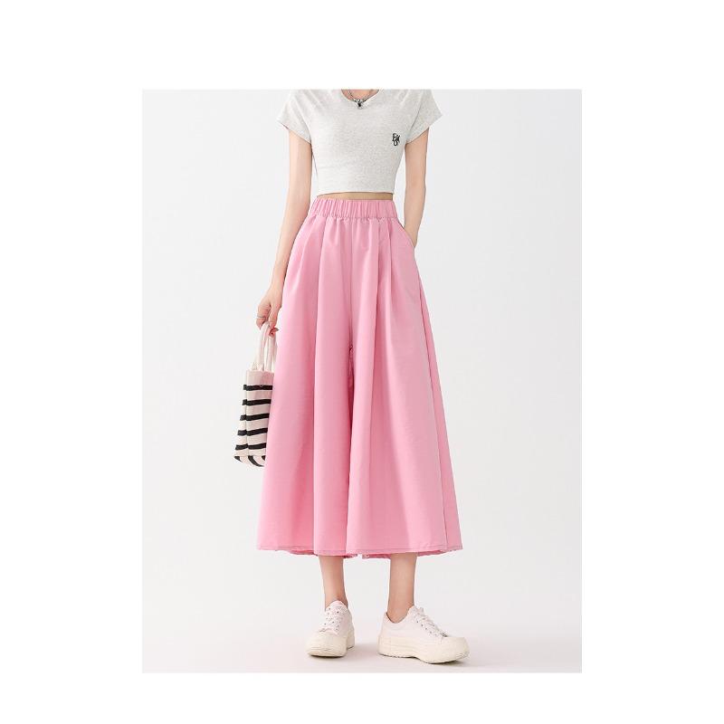 Yamamoto Skirt and Pants for For Women In Summer New High-waisted Fitted A-line Skirt Casual Small Ice Silk Wide-leg Pants