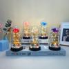 Unending Flower Glass Lamp with Plastic Enclosure Night Light, Accompanied by a Bear Gift for Girlfriend on Valentine's Day