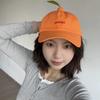 Sunscreen Embroidered Letter Hat Cotton Creative Orange Cap Versatile Orange Baseball Cap  Men