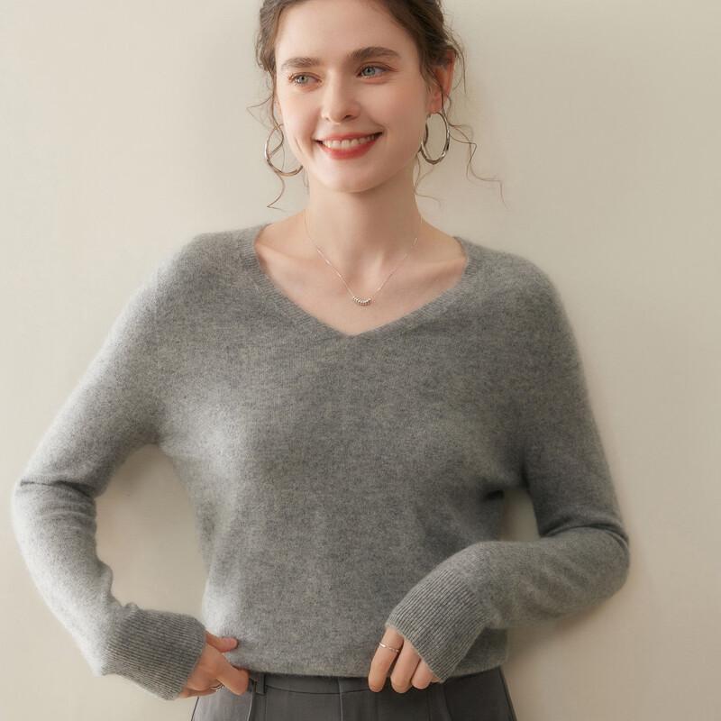 Women's V-Neck Cashmere Blend Sweater