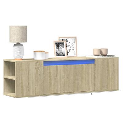 Vidaxl Ścienna Szafka Tv Z Led, Dąb Sonoma, 135X31X39,5 Cm