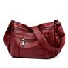 Luxury Genuine Leather Multi-pocket Feminine Shoulder Messenger Bag Fashion Large Capacity Vintage Girls Bag