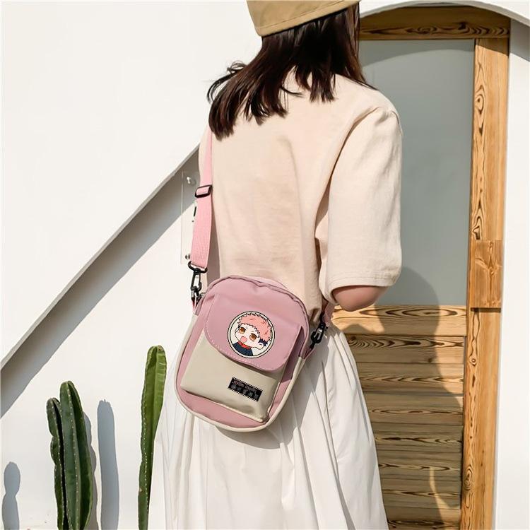 Giappone cartoni animati fumetti Demon Slayer borsa a tracolla casual portamonete color-block custodia per telefono 7566