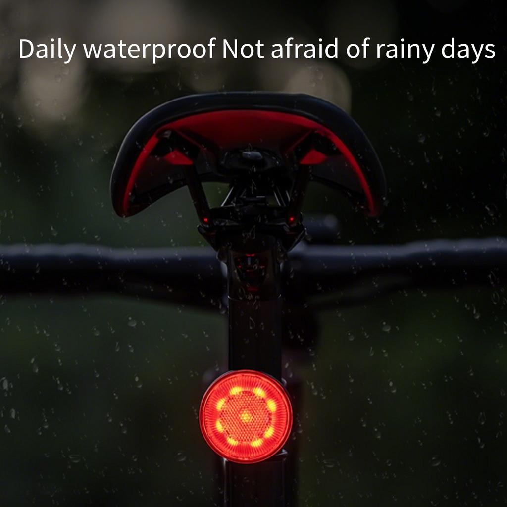 Bike Tail Light Rechargeable Brake Sensor Bicycles Rear Light Rechargeable Waterproof Taillight With 5 Lighting Modes For