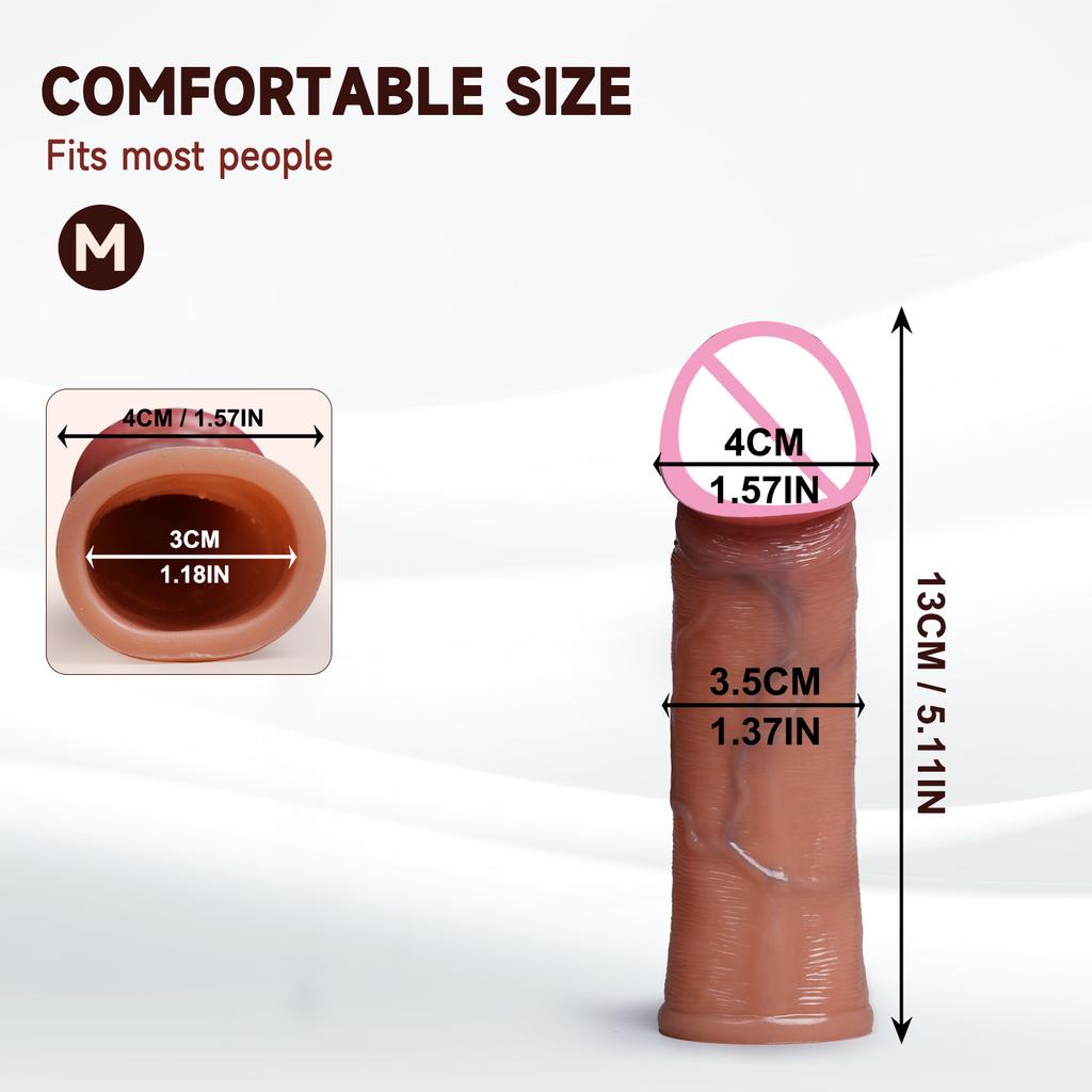 Soft Silicone Cock ring Condom Enlargement Dildo Penis Sleeve Realistic Penis Extender Adult Sex Toys for Men Condom Cock Sleeve