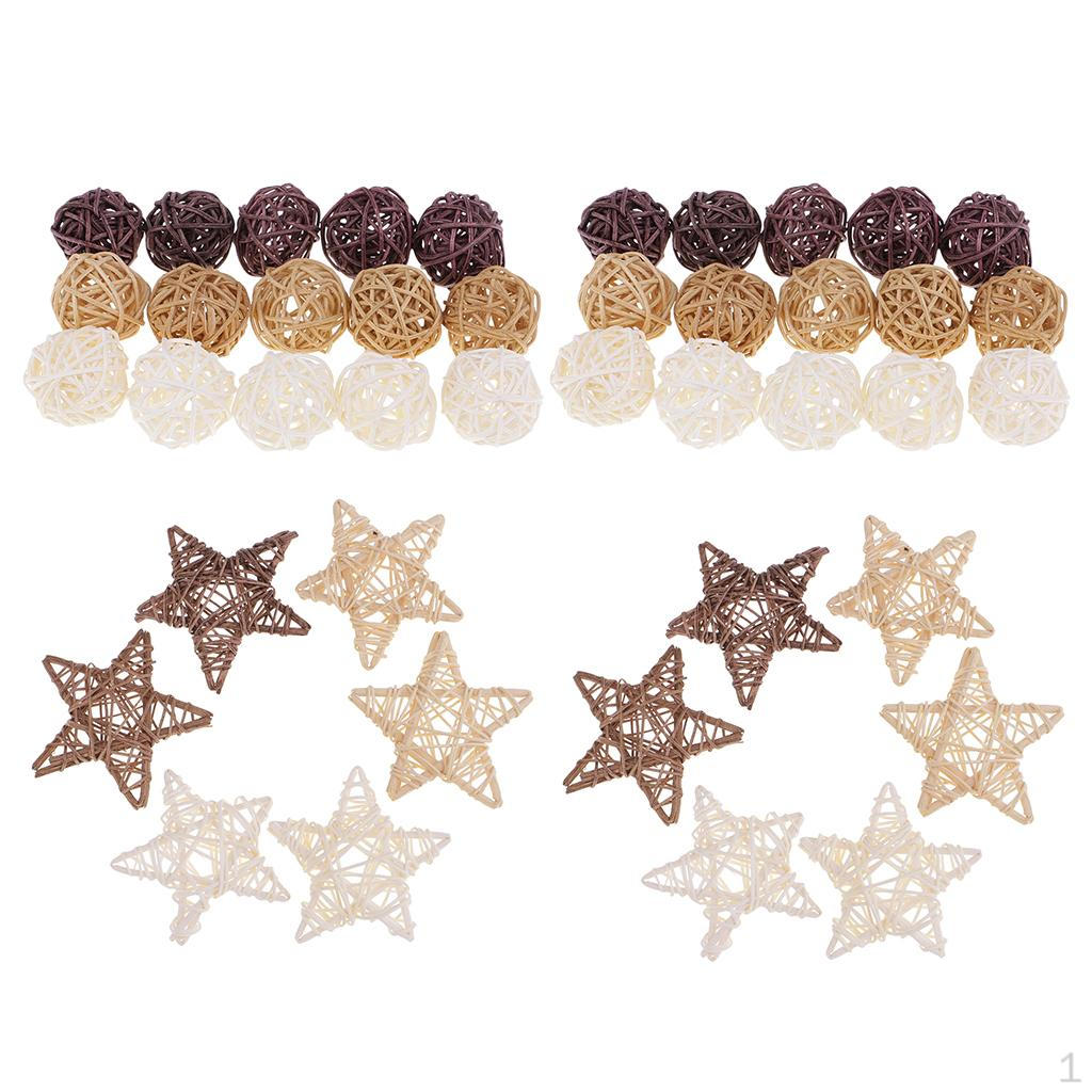 

42x 3/7cm Natural Rattan Wicker For Tank Vase Christmas Ornaments