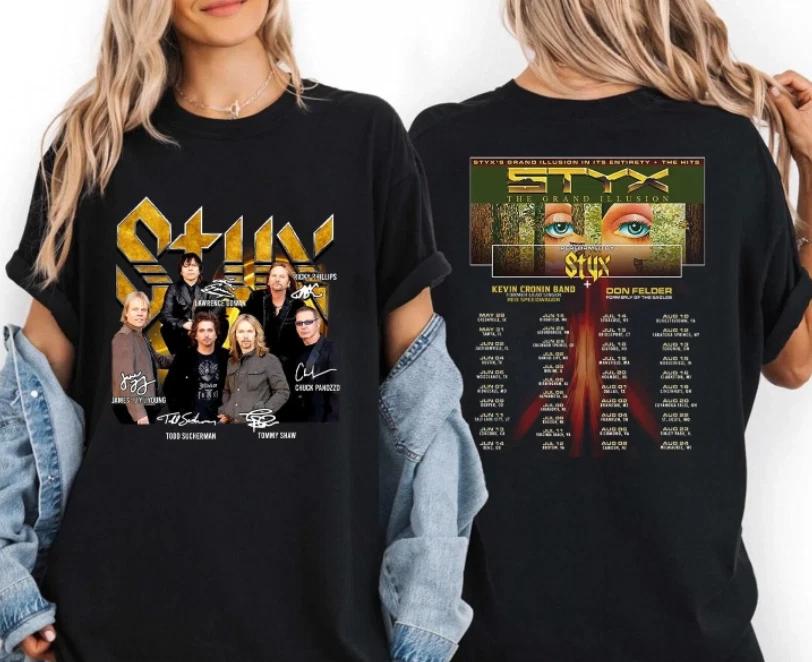 

2025 Styx Band the Grand Illusion Tour Concert Music Double Sided T-Shirt 4XL